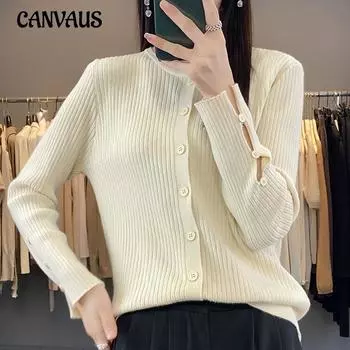 Весенне-осенний женский вязаный свитер, вязаный кардиган с круглым вырезом и шнурком, внешний свитер с длинными рукавами M белый