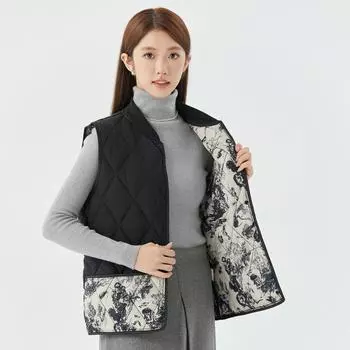 Весенне-осенний женский жилет из хлопка в китайском стиле, легкий и большой, двухсторонний, теплый, с прошитым воротником, модный и теплый M