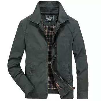 Весенне-осенняя армейская куртка в стиле милитари, мужская повседневная тонкая тонкая куртка с отложным воротником, верхняя одежда, мужская куртка M армия зеленый