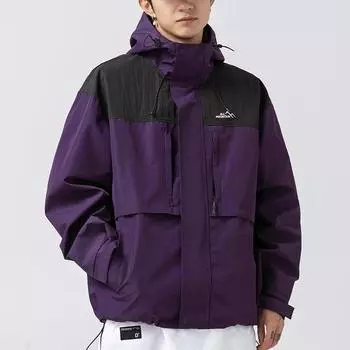 Весенне-осенняя цветная блокирующая куртка с тремя защитами, функциональная куртка унисекс с несколькими карманами для улицы в японском стиле M фиолетовый