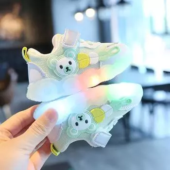 Весенне-осенняя детская обувь для малышей, детская обувь с подсветкой, белая обувь, детская спортивная обувь 16