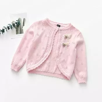 Весенне-осенняя детская одежда. Вязаный кардиган для девочек. Пальто из тонкой шерсти. Тонкий детский свитер с круглым вырезом. 80cm серый