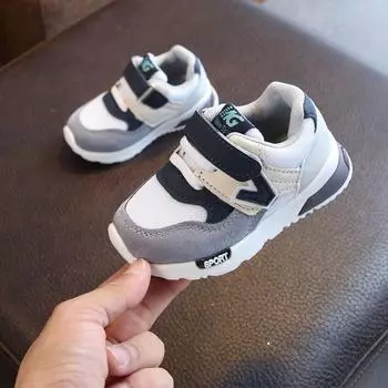 Весенне-осенняя детская простая модная детская повседневная спортивная дышащая мягкая нескользящая спортивная обувь для бега 21