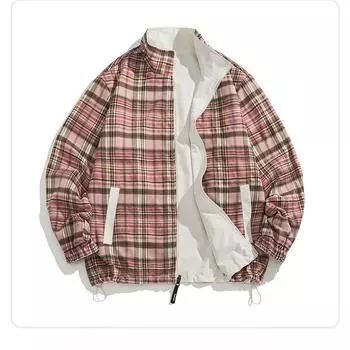 Весенне-осенняя двусторонняя куртка Куртка с застежкой-молнией Трендовая осенняя модная двусторонняя куртка S