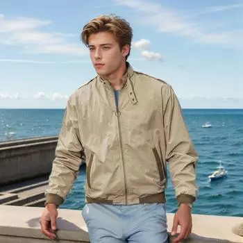 Весенне-осенняя европейская и американская мужская куртка Tooling Jacket Однотонная куртка на молнии с ребрами Jacket M чёрный