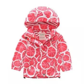 Весенне-осенняя хлопковая куртка Meanbear с капюшоном и длинными рукавами для мальчиков и девочек 150