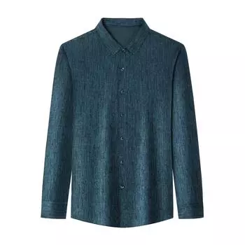 Весенне-осенняя хлопковая шерстяная рубашка с длинными рукавами для мужчин среднего возраста, деловая повседневная мужская шерстяная рубашка, тренд M красный