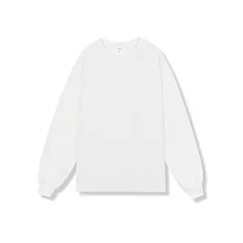 Весенне-осенняя хлопковая свободная базовая футболка с длинным рукавом для мужчин и женщин, модный низ и верх S