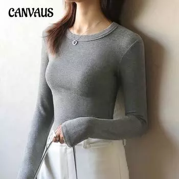 Весенне-осенняя и зимняя нижняя рубашка из модала с круглым вырезом, тонкие внутренние топы с длинными рукавами для пожилых людей S белый