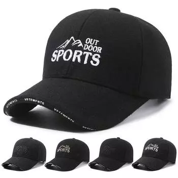 Весенне-осенняя кепка с вышивкой, мужская бейсболка, хлопковая шапка, спортивная кепка на открытом воздухе чёрный