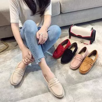 Весенне-осенняя классическая обувь с круглым носком и мягкой подошвой, удобная повседневная обувь, однотонная дышащая нескользящая модная женская обувь на плоской подошве 35