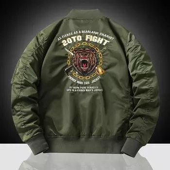 Весенне-осенняя куртка-бомбер, мужская бейсбольная форма с вышивкой, пальто больших размеров, куртка для инструментов M