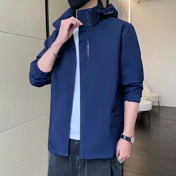 Весенне-осенняя куртка для пары, модная куртка со съемным капюшоном, мужская ветрозащитная водонепроницаемая повседневная куртка M