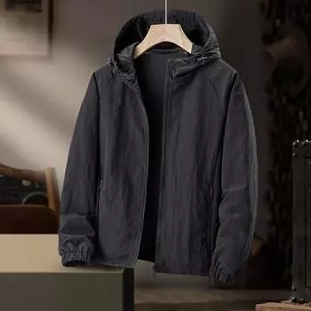 Весенне-осенняя куртка для пары, уличная, ветрозащитная и водонепроницаемая, повседневная одежда XXXXXL чёрный