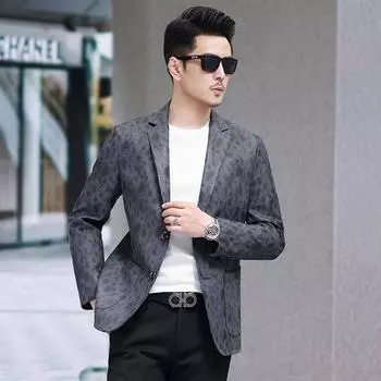 Весенне-осенняя куртка из натуральной кожи, мужской первый слой, кожаный набивной костюм, повседневная мужская куртка для папы 170