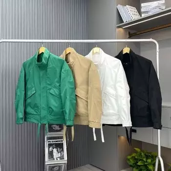 Весенне-осенняя куртка Мужская куртка Tooling Простая и свободная куртка с лацканами XXXXL белый