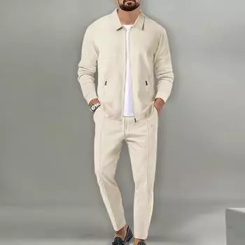 Весенне-осенняя куртка, мужская осенняя молодежная вафельная цепочка с карманами и лацканами, тонкий кардиган, мужской костюм-куртка XXXL белый