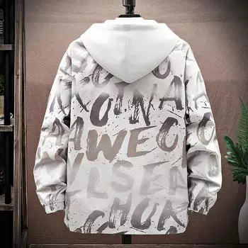 Весенне-осенняя куртка мужская повседневная куртка с капюшоном для подростков модная куртка с капюшоном верхняя часть куртка большого размера M серый
