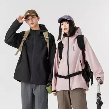 Весенне-осенняя куртка мужская простая повседневная корейская версия модная куртка красивая куртка уличная куртка для пары S чёрный