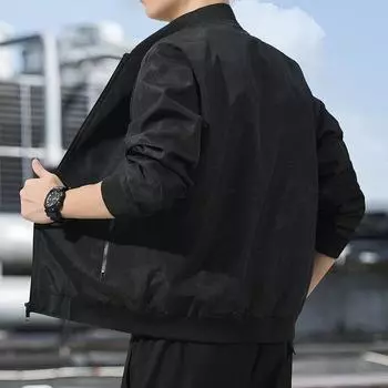 Весенне-осенняя куртка мужская с воротником-стойкой, повседневная, деловая, мужская, универсальная куртка для мужчин M