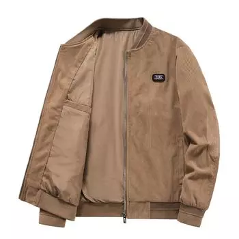 Весенне-осенняя куртка мужская свободная большого размера, верхняя часть, оснастка, летный бейсбольный костюм, винтажная вельветовая модная куртка M хаки