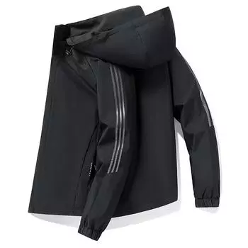 Весенне-осенняя куртка, мужская трендовая повседневная куртка с капюшоном, женская студенческая корейская версия, свободная, большого размера, спортивная куртка для пар M