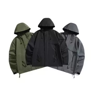 Весенне-осенняя куртка штурмовика, свободная куртка с капюшоном, рабочая ветрозащитная куртка для путешествий, альпинизма и пар XXXXL чёрный