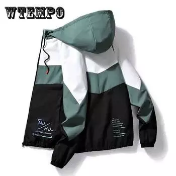 Весенне-осенняя куртка, универсальная тонкая бейсбольная куртка, повседневная тонкая куртка на молнии с капюшоном, спортивная куртка на открытом воздухе XXXXL