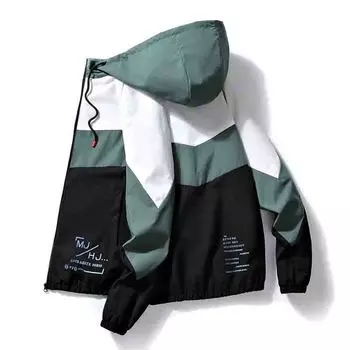 Весенне-осенняя куртка, универсальная тонкая бейсбольная куртка, повседневная тонкая куртка на молнии с капюшоном, спортивная куртка на открытом воздухе M