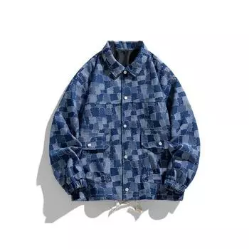 Весенне-осенняя куртка в гонконгском стиле, мужская джинсовая длинная рубашка-бальная рубашка, красивая, модная, мужская, свободная, повседневная, модная, универсальная и удобная S