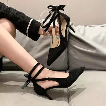 Весенне-осенняя мода, новые остроконечные банкетные сексуальные однотонные женские туфли-лодочки с неглубоким горлом, элегантные и удобные 35