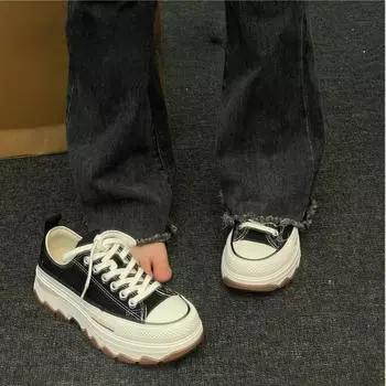 Весенне-осенняя мода Новые туфли кэжуал с круглым носком и толстой подошвой, удобные для ходьбы, женские кроссовки с перекрестными ремешками 40