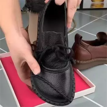 Весенне-осенняя мода в британском стиле с круглым носком и мягкой подошвой, повседневные туфли в стиле ретро на толстой подошве, женские туфли больших размеров 40 чёрный