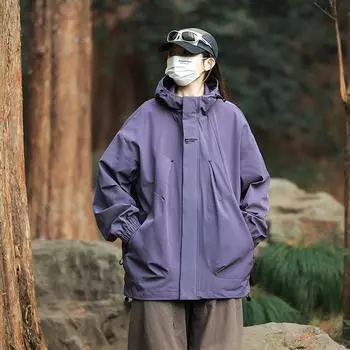 Весенне-осенняя модная брендовая уличная куртка штурмовика, мужская ветрозащитная водонепроницаемая дневная функциональная куртка с системой инструментов S чёрный