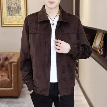 Весенне-осенняя модная куртка мужская куртка зрелая и стабильная осенняя верхняя повседневная универсальная прилив M чёрный