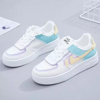 Весенне-осенняя модная новая повседневная удобная дышащая спортивная обувь с круглым носком на толстой подошве и случайными буквами на верху 37