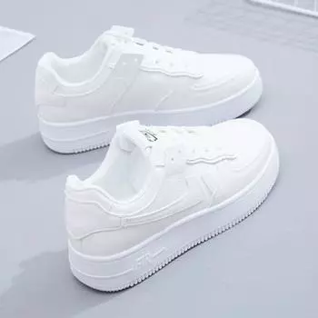 Весенне-осенняя модная новая повседневная удобная дышащая спортивная обувь с круглым носком на толстой подошве и случайными буквами на верху 35