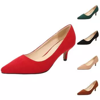 Весенне-осенняя модная пикантная вечерняя обувь на высоком каблуке с острым носком и неглубоким острым носком 35 чёрный