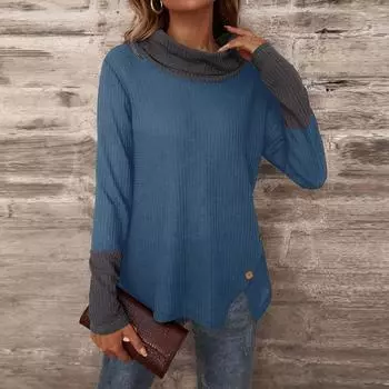 Весенне-осенняя модная сексуальная футболка с высоким воротником и длинными рукавами, женская однотонная повседневная вафельная футболка S красный