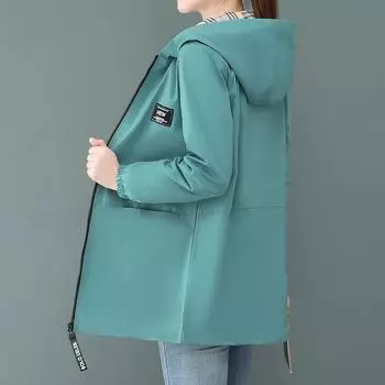 Весенне-осенняя модная женская куртка-бомбер, женская куртка с карманом на молнии с капюшоном, двухсторонняя верхняя одежда, свободная ветровка больших размеров, женская M чёрный