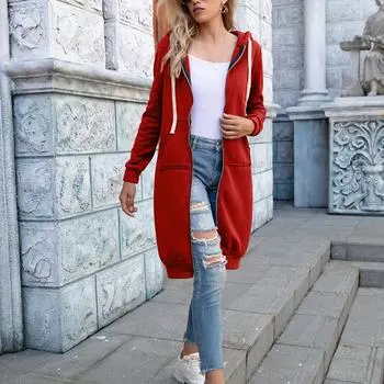 Весенне-осенняя модная женская куртка с капюшоном, большой размер, свободная повседневная куртка средней длины с капюшоном, однотонная куртка 3XL розовый