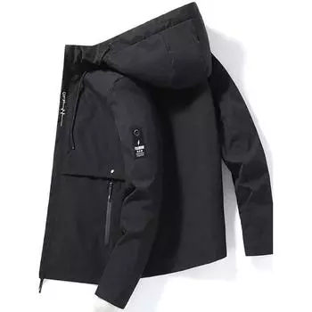 Весенне-осенняя молодежная повседневная бейсбольная одежда, мужская корейская модная куртка с капюшоном, кардиган, спортивная куртка M хаки