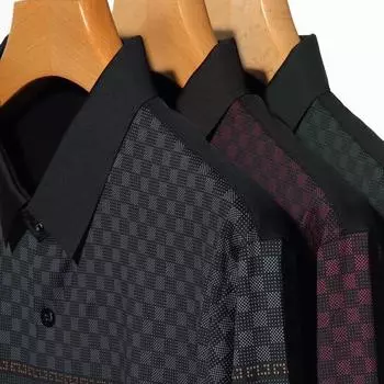 Весенне-осенняя мужская бесшовная клетчатая рубашка с длинными рукавами, деловая повседневная мужская рубашка среднего возраста, тренд M