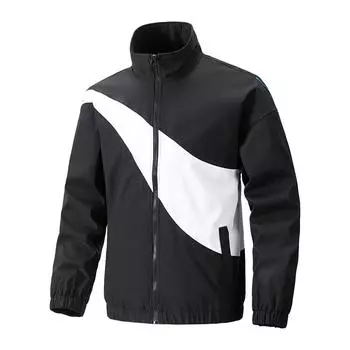 Весенне-осенняя мужская цветная куртка для молодежи, спортивная, повседневная, универсальная, ветрозащитная, водонепроницаемая куртка M чёрный