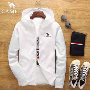 Весенне-осенняя мужская куртка-бомбер с капюшоном, большие размеры, ветрозащитная и водонепроницаемая спортивная одежда, куртка на молнии с вышивкой, пальто S темно-синий