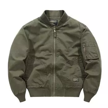 Весенне-осенняя мужская куртка, мужской хлопковый летный костюм MA1, наружный инструмент, воротник-стойка, ретро-бейсбольный воротник, мужская куртка M чёрный