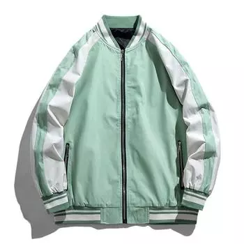 Весенне-осенняя мужская куртка, повседневная, свободная, с круглым вырезом, парное пальто, молодежная бейсбольная одежда M ярко-розовый