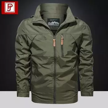 Весенне-осенняя мужская куртка с капюшоном, ветровка, уличная свободная дышащая повседневная куртка, тонкая куртка M