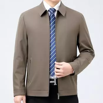 Весенне-осенняя мужская куртка с лацканами, однотонная, деловая, повседневная, для государственных служащих среднего и пожилого возраста, руководящих кадров, куртка для папы 165
