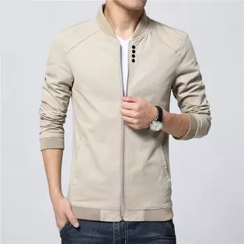 Весенне-осенняя мужская куртка, тонкая повседневная мужская хлопковая куртка, мужская повседневная тонкая с воротником-стойкой, молодежная M